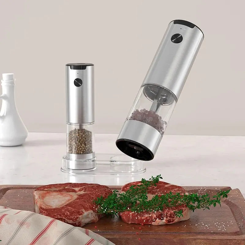 Electric Automatic Salt & Pepper Grinder – LED Light & Adjustable Coarseness | Kitchen Essential